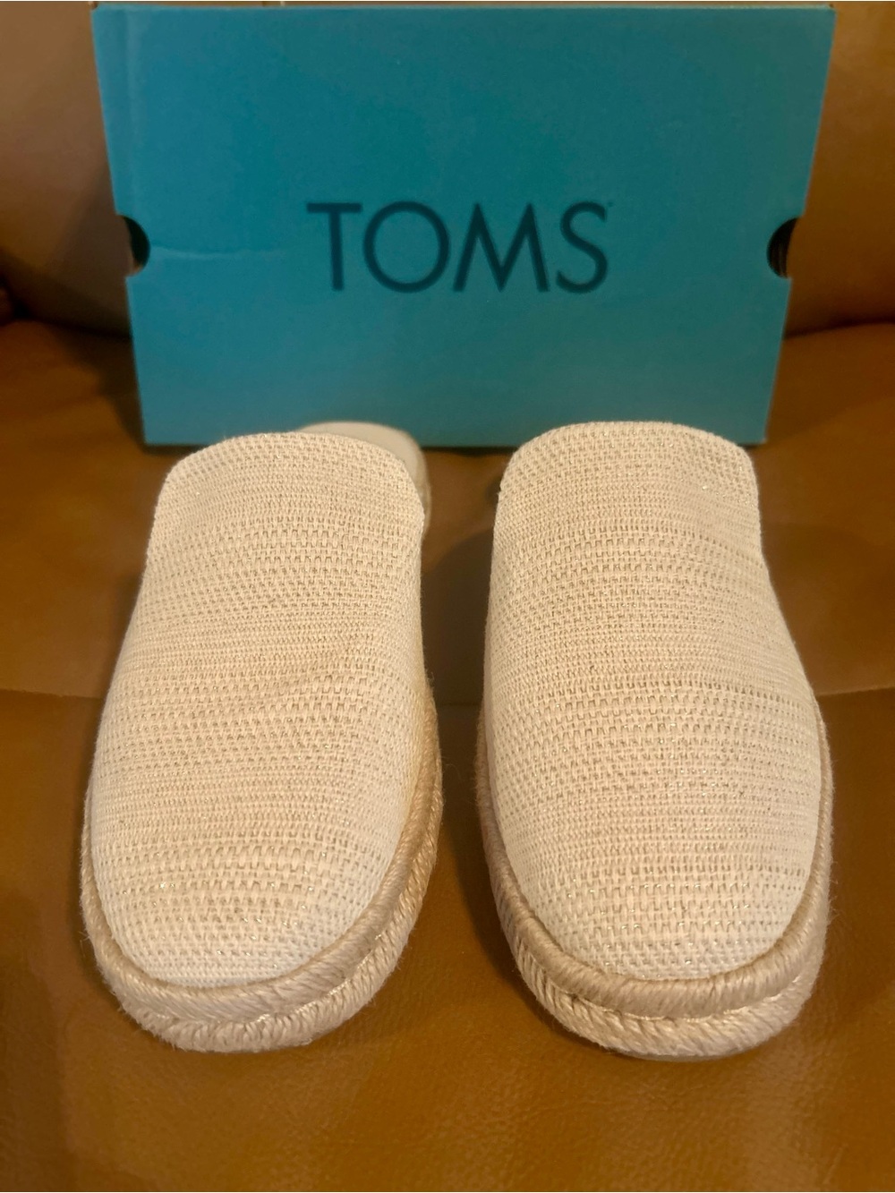 Toms Cream Slip-On Espadrille Mules - Picture 2 of 4